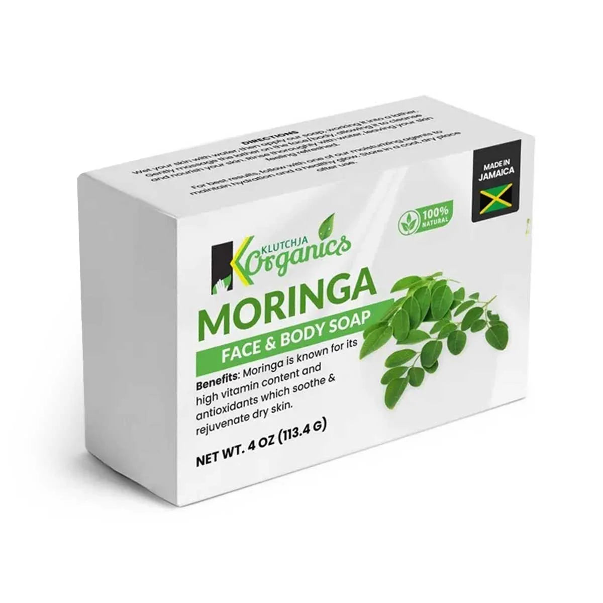 KlutchJa Organics Moringa Face & Body Bar, 4oz